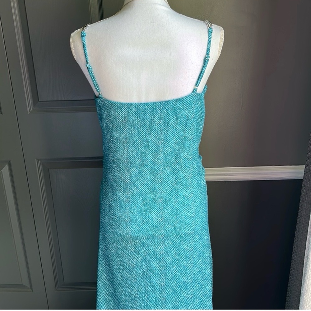 Michael Kors Turquoise Strapless Twist-Front Slip Dress - Picture 6 of 7
